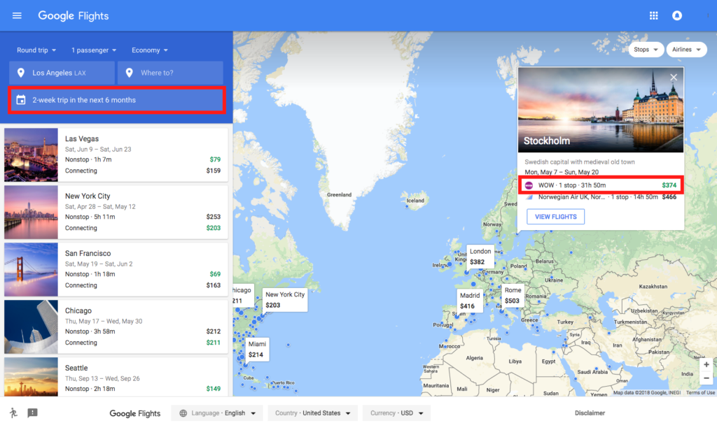 Google Flights Best Travel Deals